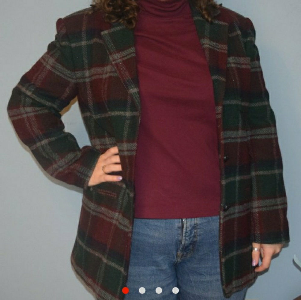 90s blazer red/green plaid